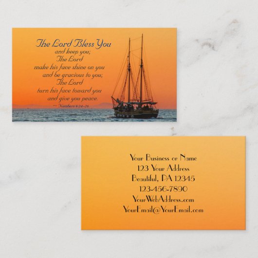 Nummern 6 24-26 Der Herr segne dich und behalte di Visitenkarte (Vorne/Hinten)