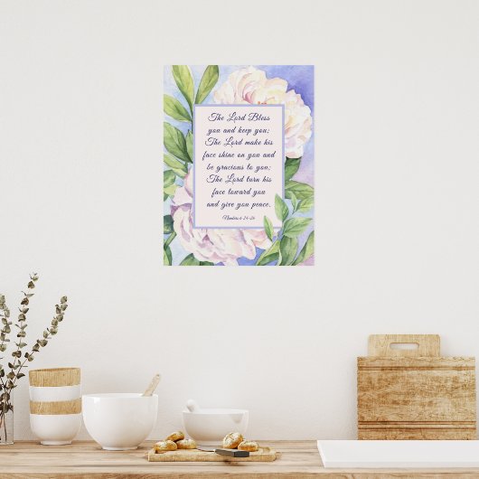 Nummern 6 24-26 Der Herr segne Sie Blume Poster (Küche)