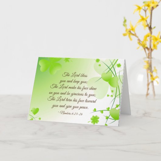 Nummern 6 24-26 Der Herr segne Sie irisches Design Karte (Gelbe Blume)