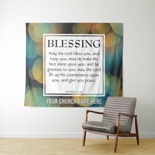 Nummern 6:24-26 DIE HERRLICHE BEGEISTERE SIE Kirch Wandteppich (Beispiel (Horizontal))