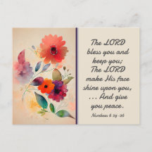 Nummern 6 24-26 Lord Bless You Floral Watercolor