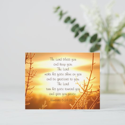 Nummern 6 24-26 Verse der Segen-Bibel des Herrn Postkarte (Stehend Vorderseite)