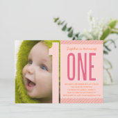 NUMMERN| ERSTE BIRTHTAGINVITÄT EINLADUNG (Stehend Vorderseite)