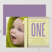 NUMMERN| ERSTE BIRTHTAGINVITÄT EINLADUNG (Vorne/Hinten)