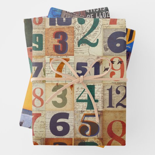 Nummern für Dekodierung oder Collage Geschenkpapier Set (Beispiel)