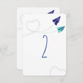 Nummernkarte für das Flugzeug Papier Einladung (Vorne/Hinten)