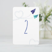 Nummernkarte für das Flugzeug Papier Einladung (Stehend Vorderseite)