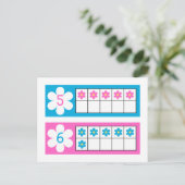 Nummernkarten, Vorschulerzählen von Flash Cards 5- Postkarte (Stehend Vorderseite)