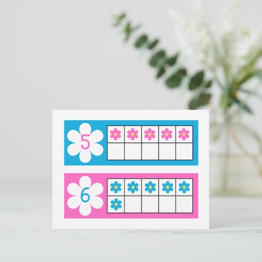 Nummernkarten, Vorschulerzählen von Flash Cards 5- Postkarte (Stehend Vorderseite)