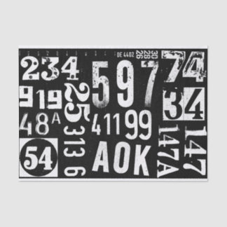 Nummernpapier für die Dekodierung und Collage von Seidenpapier