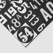 Nummernpapier für die Dekodierung und Collage von  Seidenpapier (Ausschnitt)