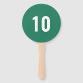 Nummernsattel | Modernes Green Event Game Score Fächer (Rückseite)