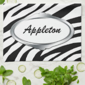 Nummernschild-Entwurfs-schwarzes u. weißes Küchentuch (Gefaltet)