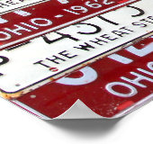 Nummernschild Flag der Vereinigten Staaten USA 201 Poster (Ecke)