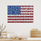 Nummernschild Flag der Vereinigten Staaten USA 201 Poster (Küche)