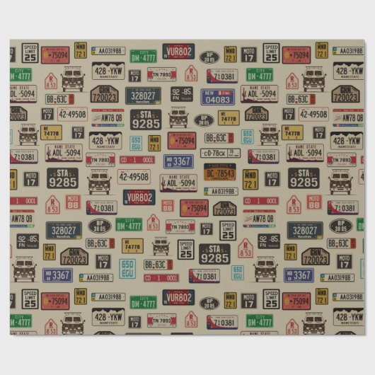 Nummernschild Geschenkpapier (Flach)