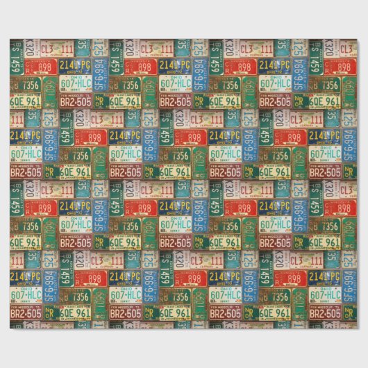 Nummernschild Geschenkpapier (Flach)