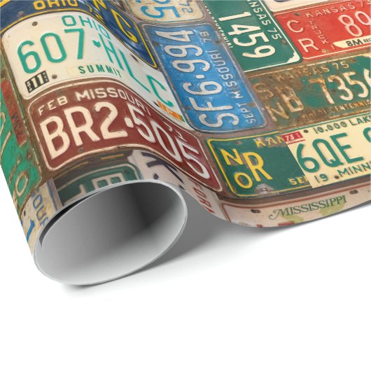 Nummernschild Geschenkpapier (Rolleneckpunkt)