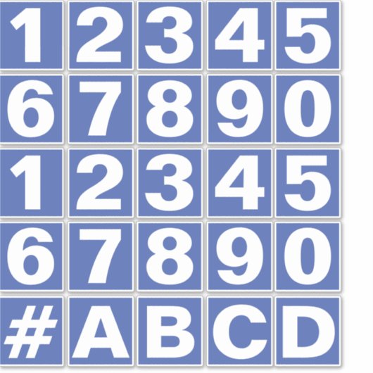 Nummernschild in blau-weiß Aufklebern Aufkleber (Vorderseite)