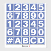 Nummernschild in blau-weiß Aufklebern Aufkleber (Blatt)