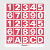 Nummernschild in Rot-Weiß-Aufklebern Aufkleber (Blatt)