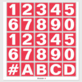 Nummernschild in Rot-Weiß-Aufklebern Aufkleber (Blatt)