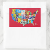 Nummernschild Karte der USA Aufkleber auf Bright R (Tasche)