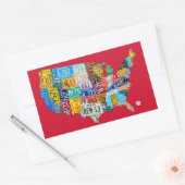 Nummernschild Karte der USA Aufkleber auf Bright R (Umschlag)