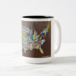 Nummernschild Karte mit zwei Tonen 15oz Tasse