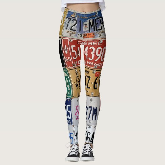 Nummernschild-Leggings Leggings (Vorderseite)