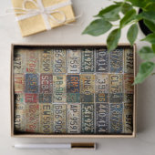 Nummernschild Tissue oder Decoupage Papier (Geschenk)