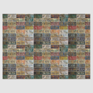 Nummernschild Tissue oder Decoupage Papier