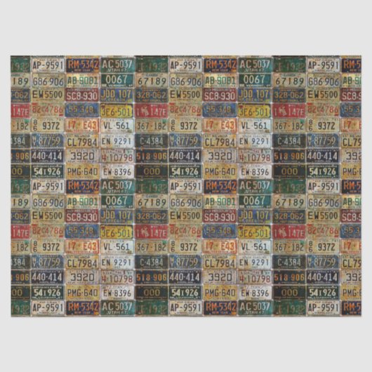 Nummernschild Tissue oder Decoupage Papier (Vorderseite)
