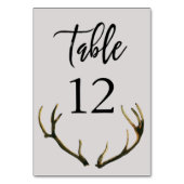 Nummerntafelkarte — Rustikale Antler Hirsch Tischnummer (Rückseite)