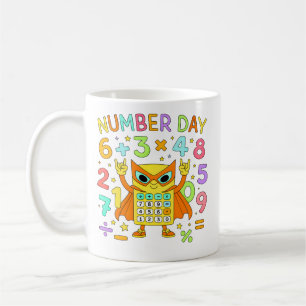 Nummerntag-Eulen-Mathe-Rechner-Design für Kinder Kaffeetasse
