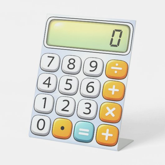 Nummerntag Klassischer Rechner Mathe-Design Sockelschild (Vorderseite)