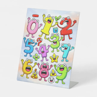 Nummerntag Lustiges Cartoon-Zahlen-Design Sockelschild