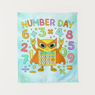 Nummerntag Süße Mathe-Rechner Eule Poster Wandteppich