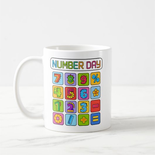 Nummerntags-Mathematik-Icons Taschenrechner-Design Kaffeetasse (Links)
