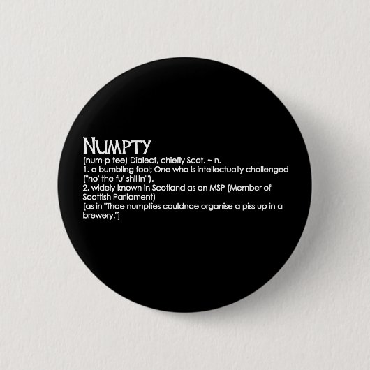 Numpty Button (Vorderseite)