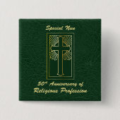 Nun, 50. Jahrestag der religiösen Beruf Green Button (Vorderseite)
