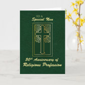 Nun, 50. Jahrestag der religiösen Beruf Green Karte (Gelbe Blume)