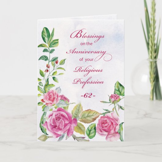 Nun, 62. individualisierbare Jahrestag der religiö Karte (Vorderseite)