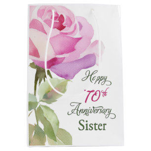 Nun 70th Anniversary Schwester Jubiläum Rosa Rose Mittlere Geschenktüte
