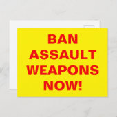 NUN BAN ASSAULT WAFFEN! Pro gun-Kontrolle Postkarte (Vorne/Hinten)