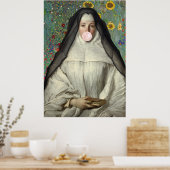 Nun blasen Sie ein rosa Gummiballenposter Poster (Küche)