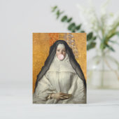 Nun blasen Sie ein rosa Kaugummi Postkarte (Stehend Vorderseite)