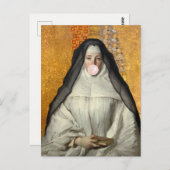 Nun blasen Sie ein rosa Kaugummi Postkarte (Vorne/Hinten)