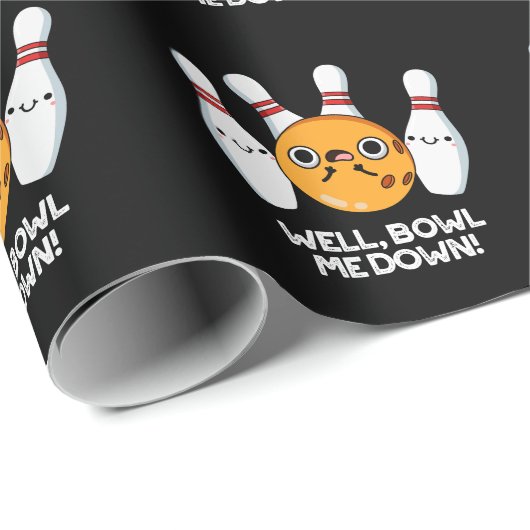 Nun, Bowl Me Down Funny Bowling Puff Dark BG Geschenkpapier (Rolleneckpunkt)