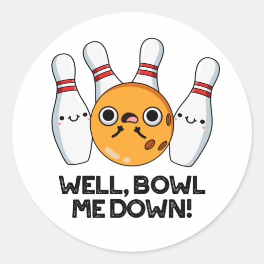 Nun, Bowl Me Down Funny Bowling Puff Runder Aufkleber (Vorderseite)